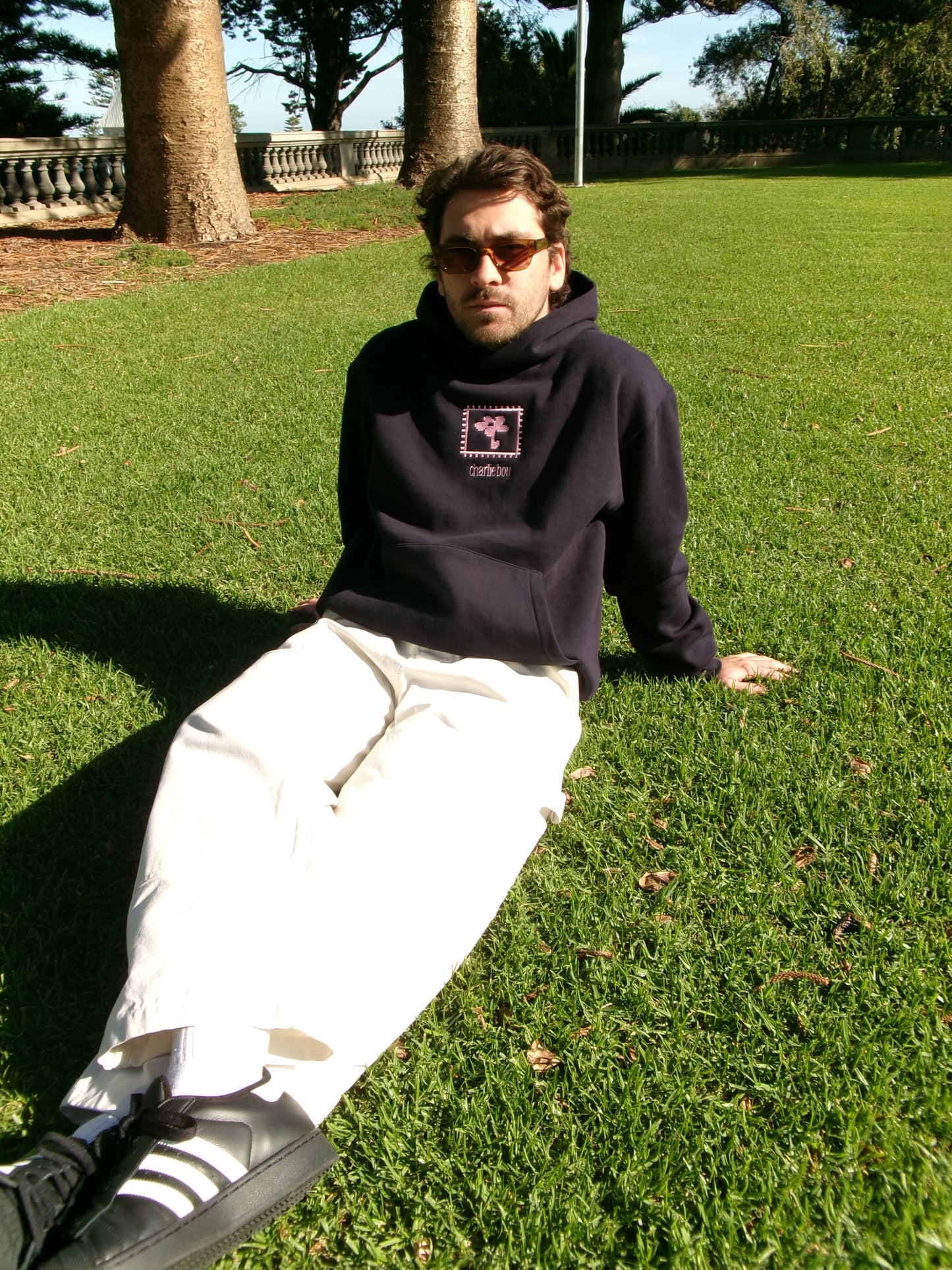 Pixel Petals Embroidered Box Hoodie