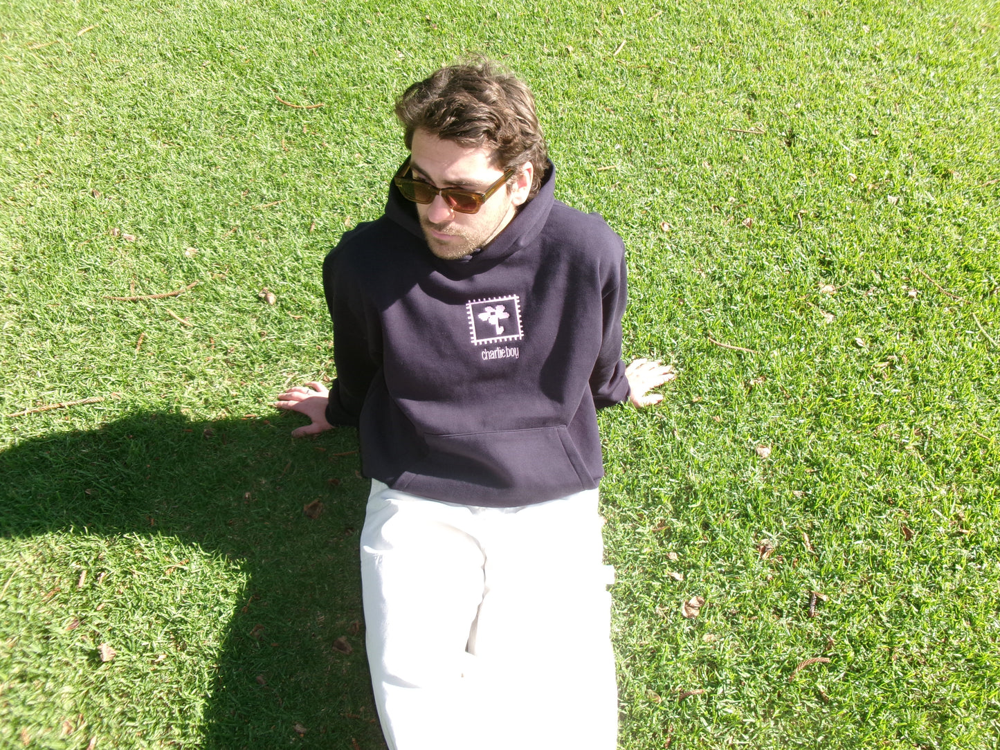 Pixel Petals Embroidered Box Hoodie