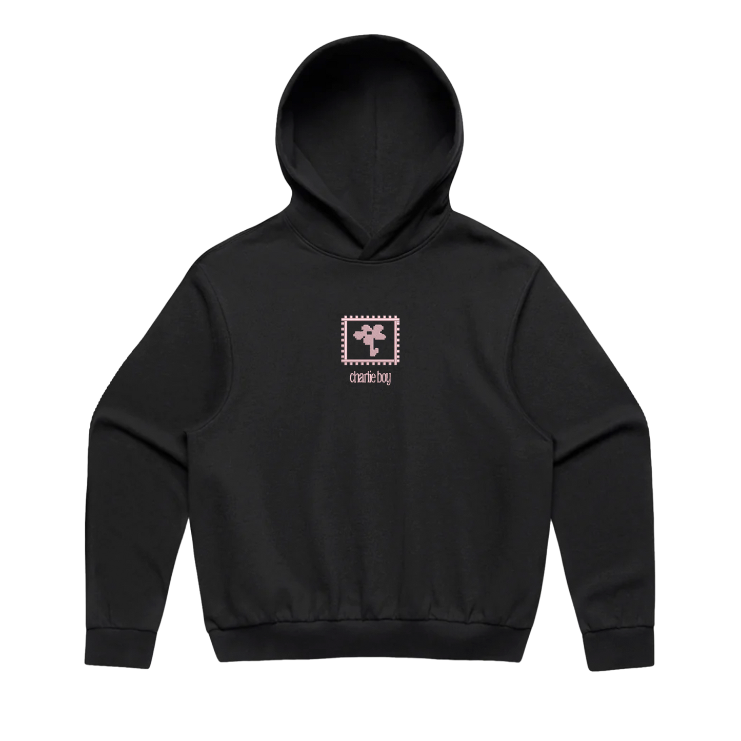 Pixel Petals Embroidered Box Hoodie