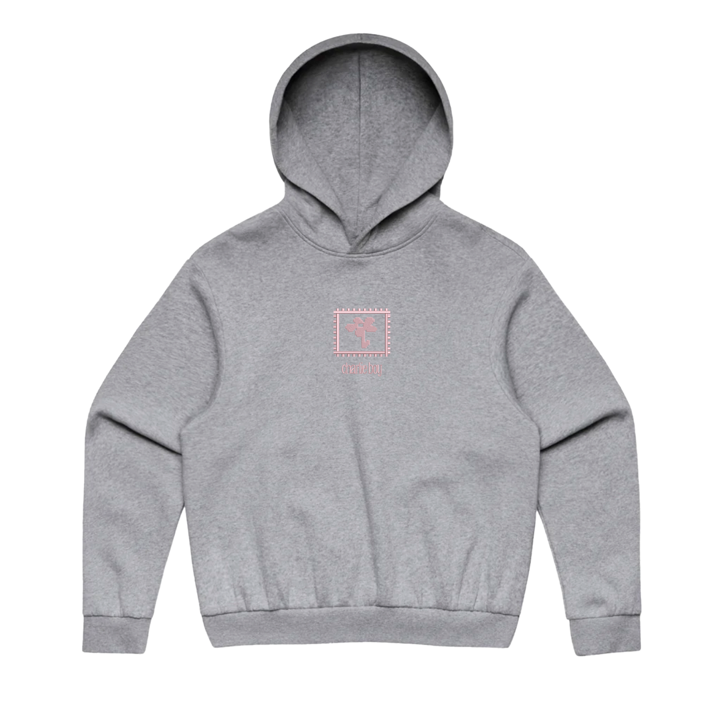 Pixel Petals Embroidered Box Hoodie