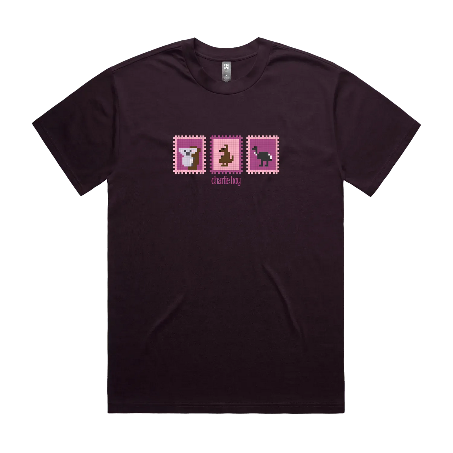 Plum front flat lay