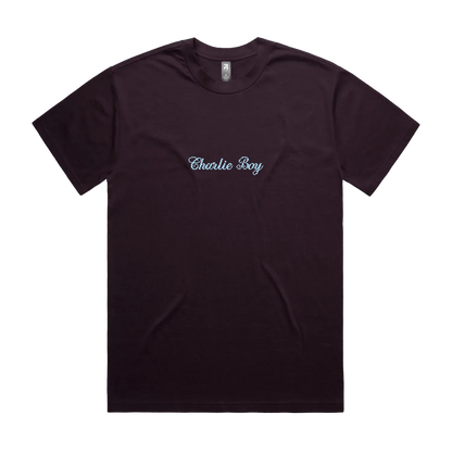 Plum front flat lay