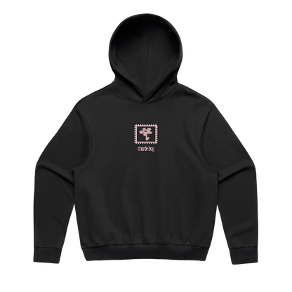 Pixel Petals Embroidered Box Hoodie